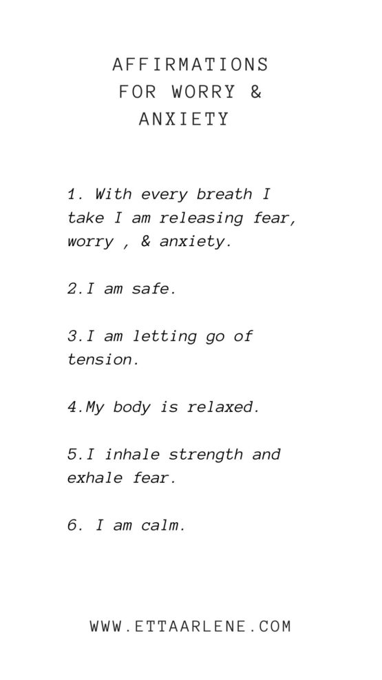 Affirmations For Worry & Anxiety – Etta Arlene